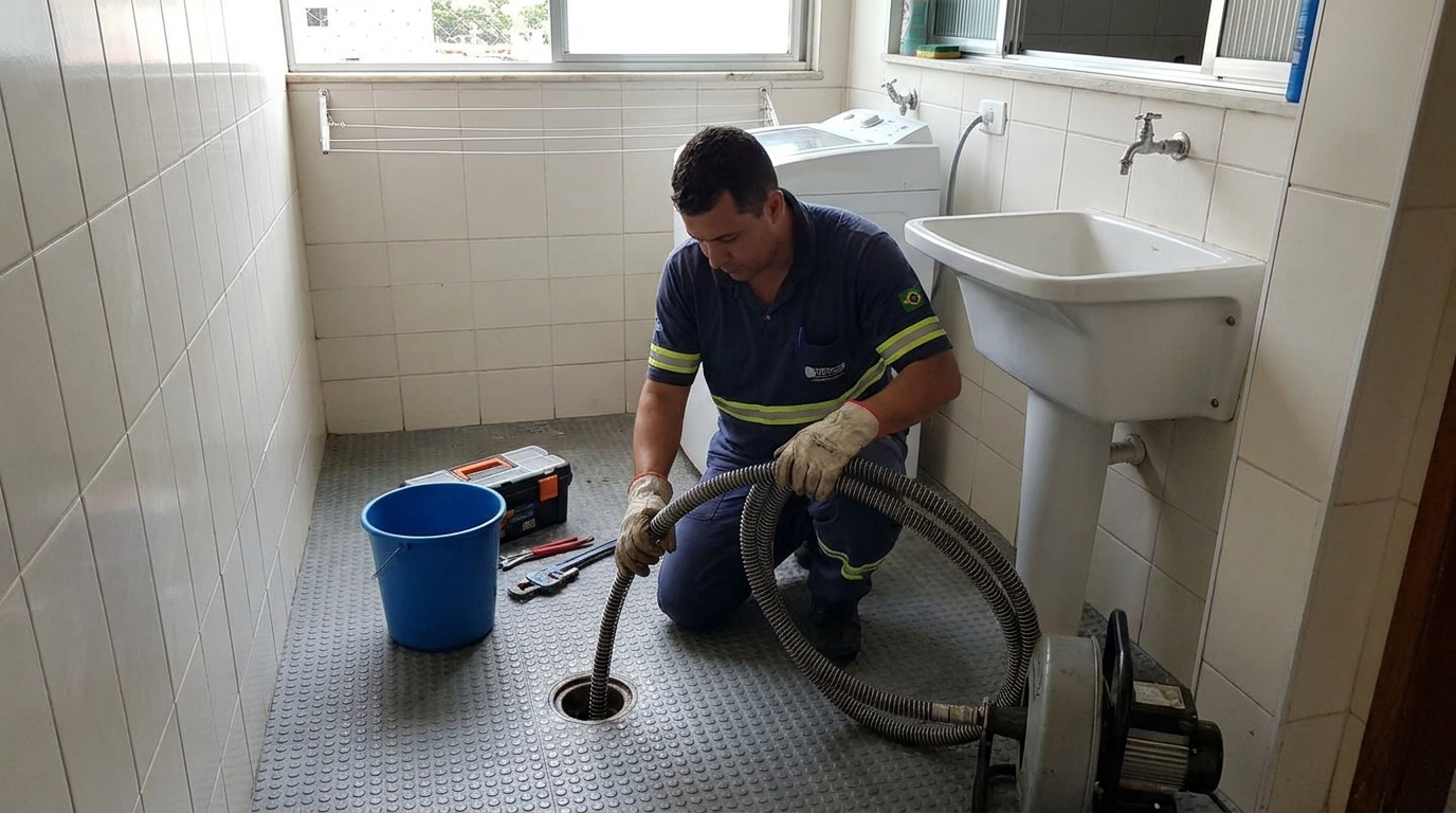 Desentupimento de ralo residencial em Anápolis‑GO