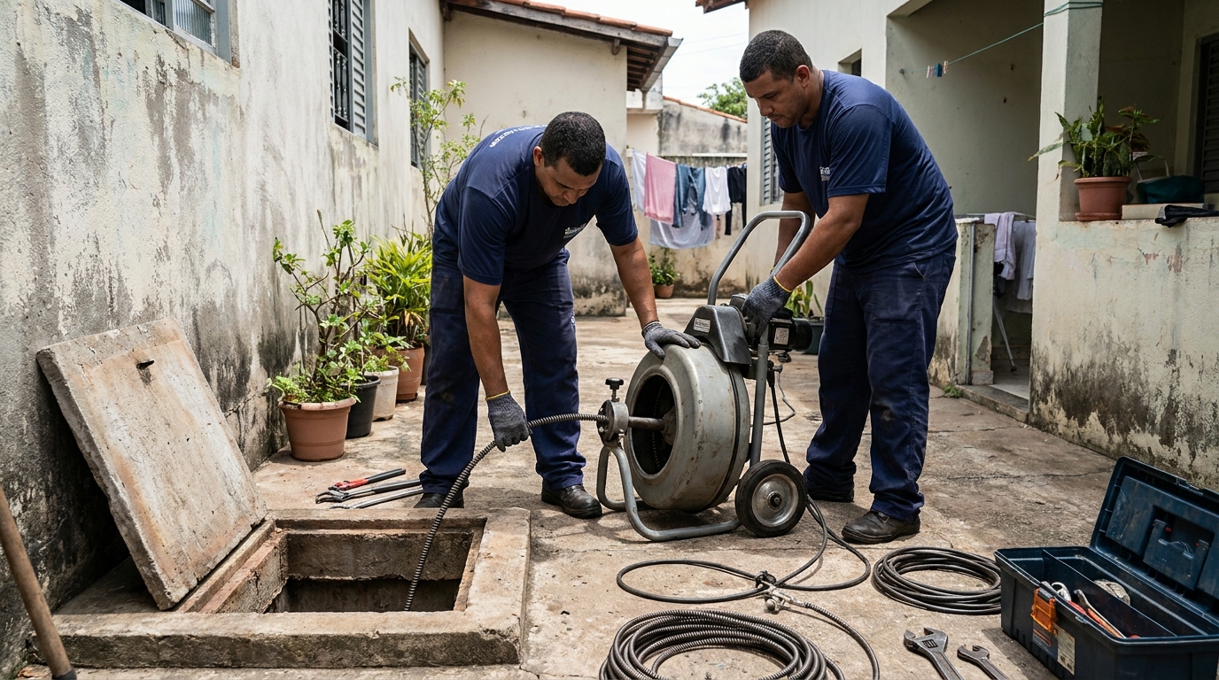 Desentupimento de rede de esgoto em Anápolis‑GO