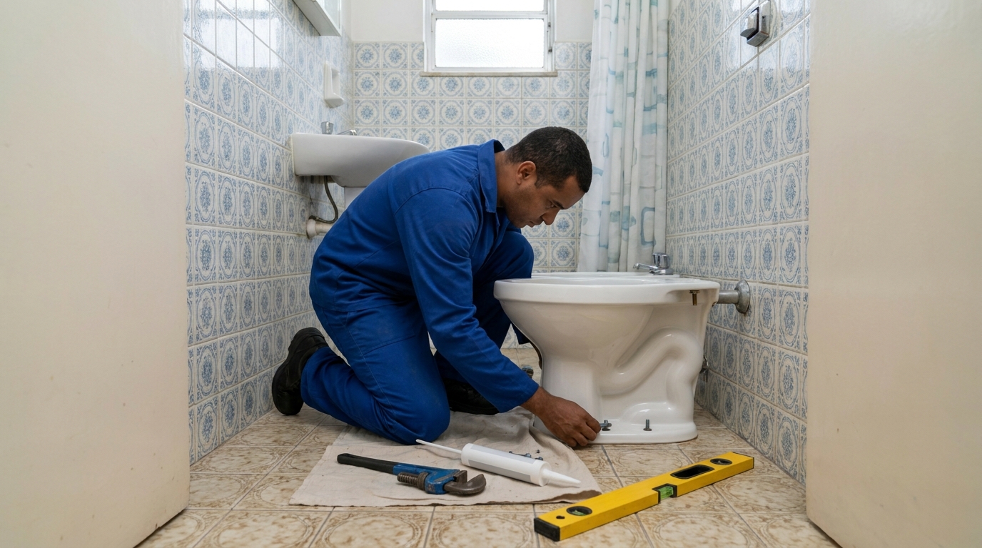 Instalação de vaso sanitário residencial em Anápolis‑GO